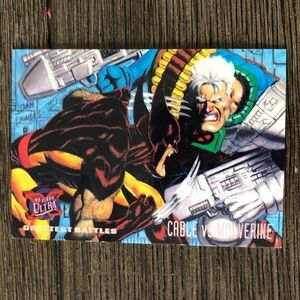 X-Men ’95 Fleer Ultra trading card: Greatest Battles: Cable vs. Wolverine #129